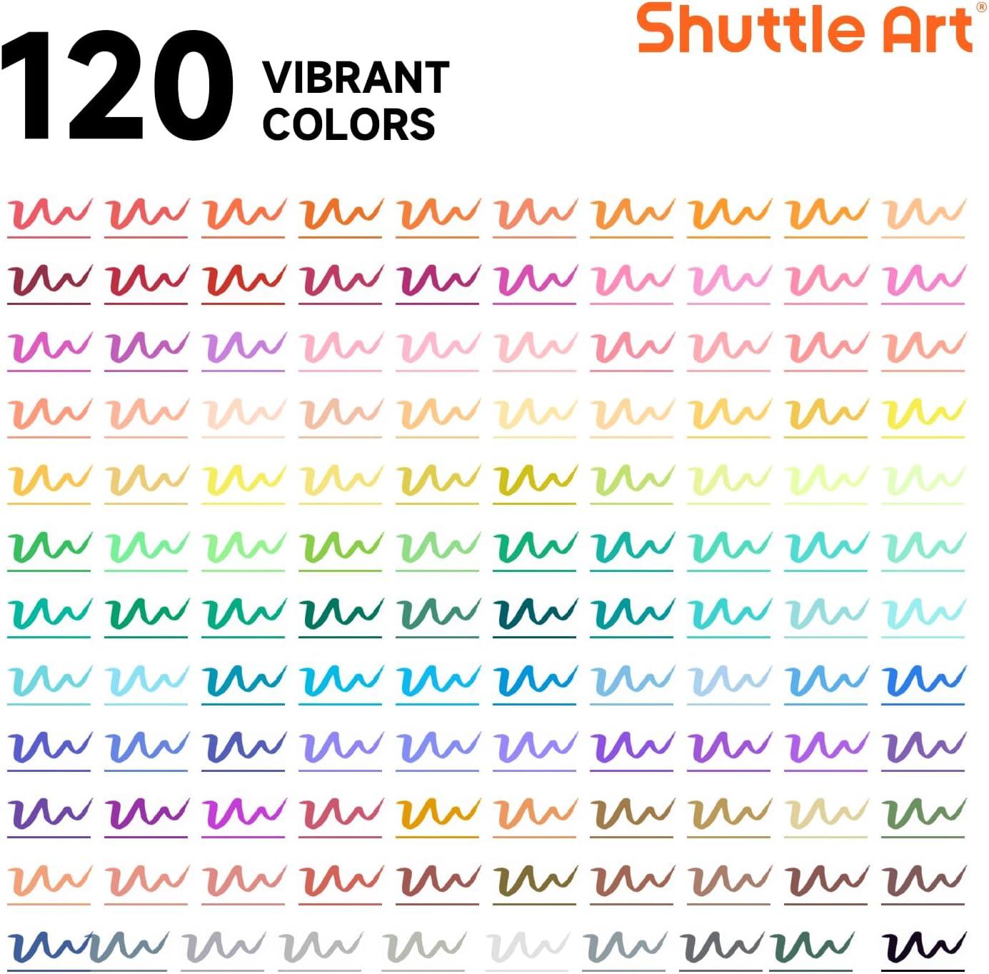 image120 Colors Dual Tip Brush Marker Pens with 1 Coloring Book Fineliner and Brush Dual Tip Markers Set Waterbased Ink Perfect for Kids Adult Artist Calligraphy Hand Lettering Journal Doodling Writing