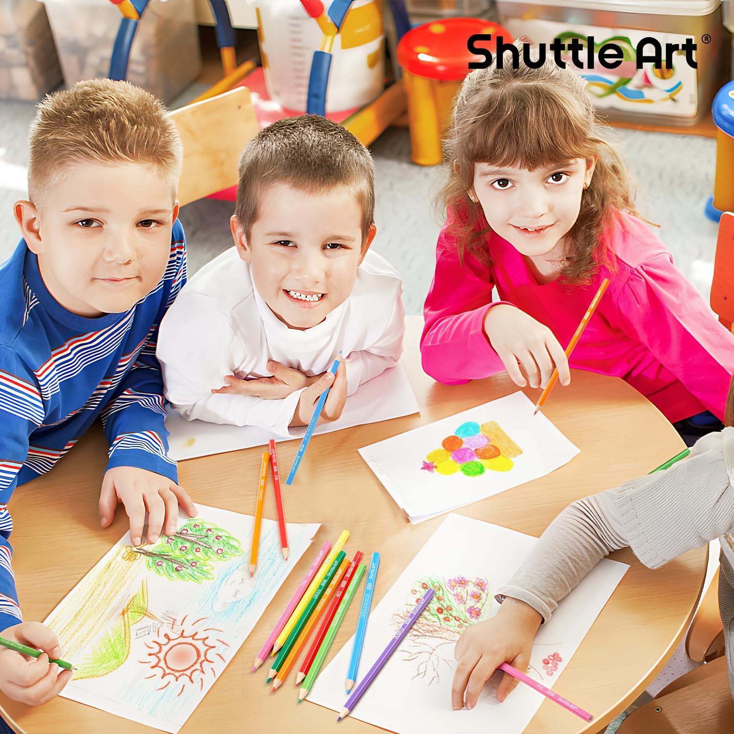 imageShuttle Art Colored Pencils Bulk 408 Pack Coloring Pencil Set Plus 20 Sharpeners 12 Assorted Colors Classroom Pack School Supplies