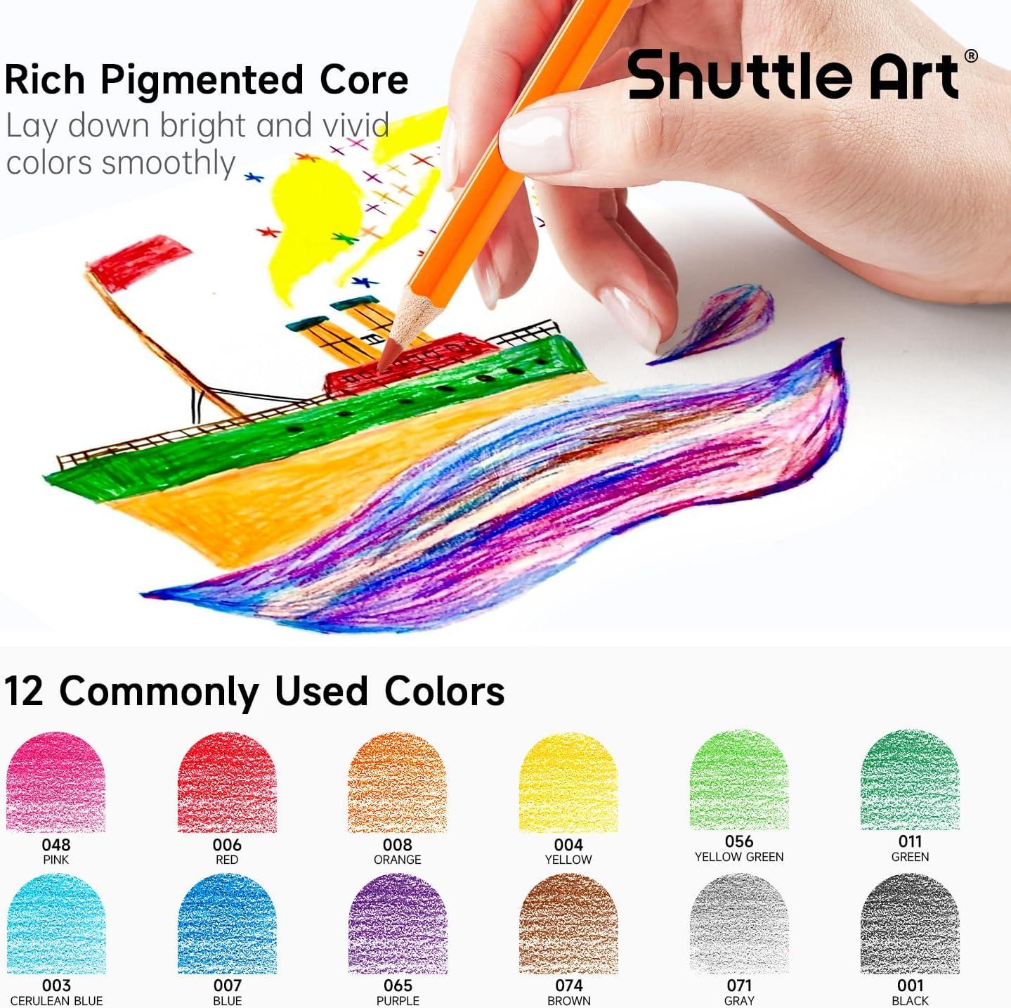 imageShuttle Art Colored Pencils Bulk 408 Pack Coloring Pencil Set Plus 20 Sharpeners 12 Assorted Colors Classroom Pack School Supplies