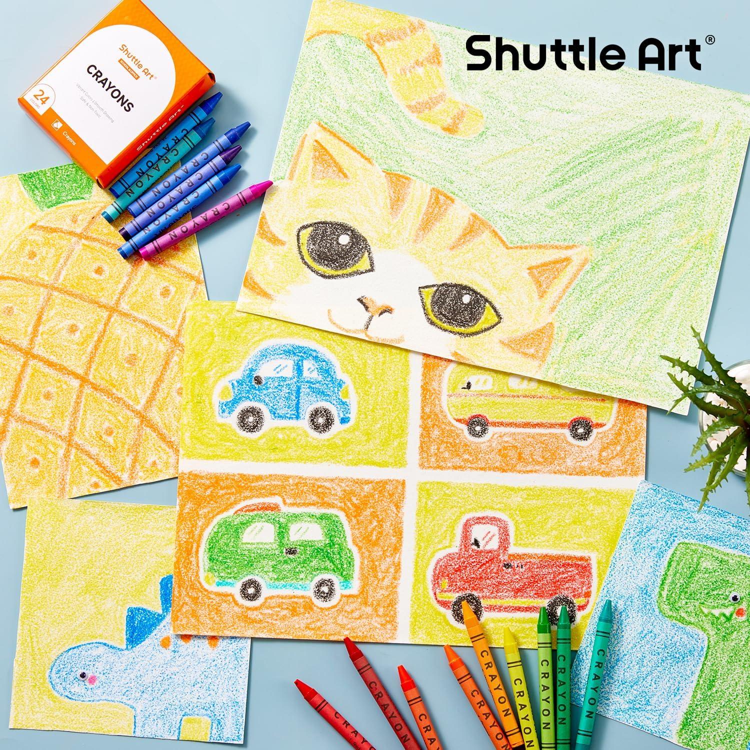 imageShuttle Art Crayons Bulk Set  24 Boxes of 24 Assorted Colors 576 Count Durable ampamp NonToxic TeacherQuality Crayons School Supplies bulk For Family Class Party Favors