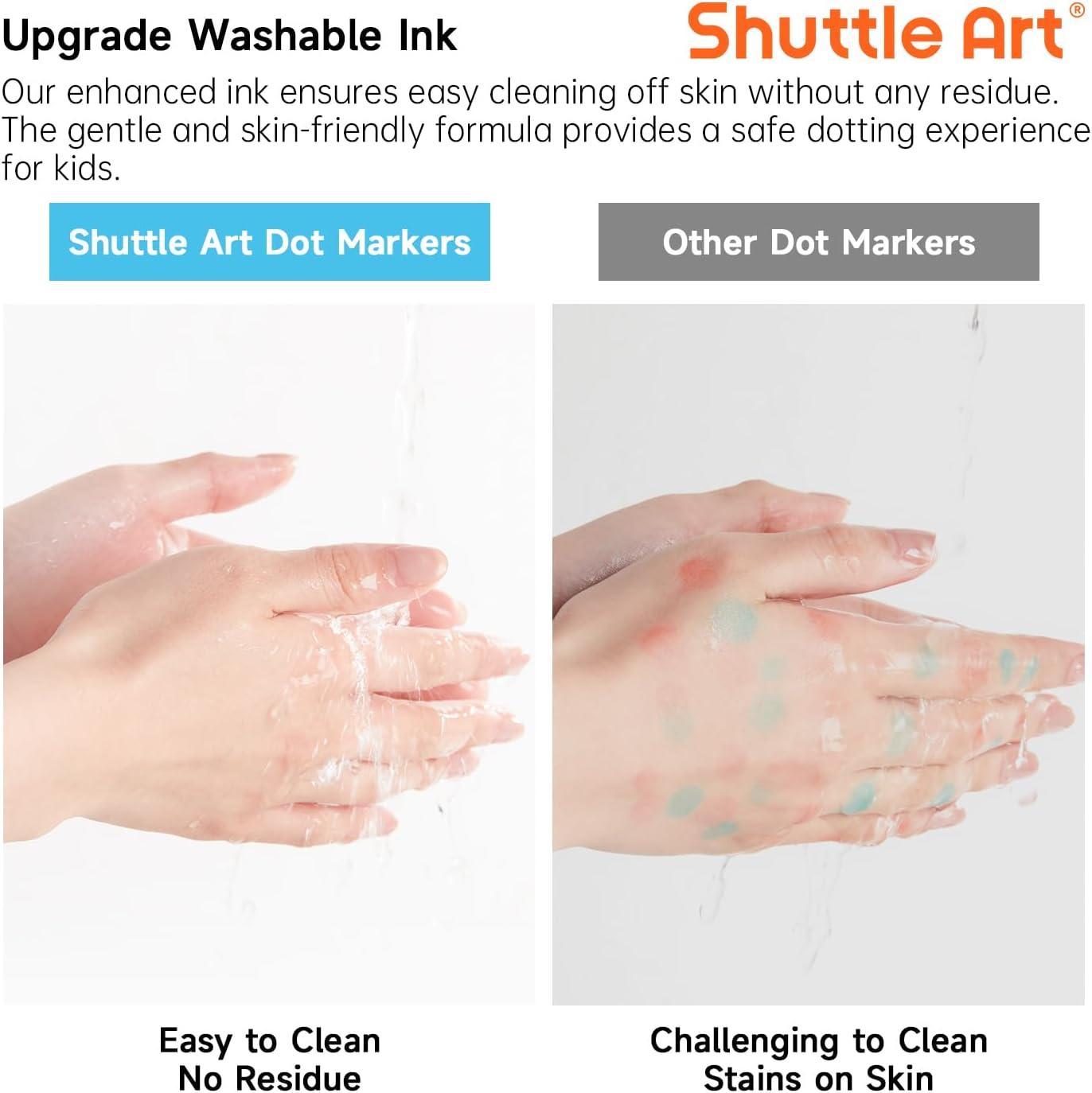 imageShuttle Art Dot Markers 15 Colors Washable Dot Markers for ToddlersBingo Daubers Supplies for Kids Preschool Children Non Toxic WaterBased Bingo Daubers