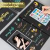 30 Pack Metallic Marker Pens, Lineon 24 Colors Fine Tip Paint Pens with 6 Stencils for DIY Craft Photo Album Rock Art Painting Card Making Glass Wood