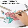 Shuttle Art 18-Pack Micro-line Pens – 11 Waterproof Archival Ink Colors in 0.3MM Felt Tip & 7 Blacks in 0.15-0.5MM For Journaling, Illustrating & Drawing