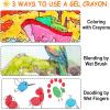 Shuttle Art 24 Colors Gel Crayons for Toddlers, Non-Toxic Crayons Set for Kids Children Coloring, Crayon-Pastel-Watercolor Effect, Ideal for Paper