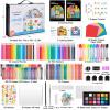 Shuttle Art 335 Piece Kids Art Set, Multi-Media Art Supplies, Gift Art Kit with Trifold Easel, 2 Drawing Pads, 2 Coloring Books, Oil Pastels, Crayons, Watercolors, Markers, Colored Pencils (Black)