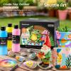 Shuttle Art Outdoor Acrylic Paint Set, 12 Colors Waterproof Paint, 8.45oz/250ml Large Bottles, Rich Pigmented Bulk Painting Supplies for Artists, Beginners on Rocks, Wood, Wall, Crafts, Garden Statues