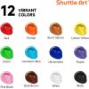 Shuttle Art Outdoor Acrylic Paint Set, 12 Colors Waterproof Paint, 8.45oz/250ml Large Bottles, Rich Pigmented Bulk Painting Supplies for Artists, Beginners on Rocks, Wood, Wall, Crafts, Garden Statues