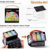 Shuttle Art Pastel Alcohol Markers Brush tip, Dual Tip Brush & Fine Tip Art Marker Set, 50 Colors plus 1 Blender Marker Pens with Case Perfect for Illustration Kids Students Adults Coloring Sketching