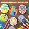 Wood Slices Kit, Shuttle Art 35 PCS Unfinished Natural Wood Slices with Pre-Drilled Hole, Acrylic Paint, Permanent Markers, Jute Twine, DIY Craft for Kids Adults Holiday Decoration Christmas Ornaments(Glow in the Dark)