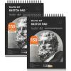 Artists Sketch Books, 9 x 12 Shuttle Art 160 Sheets of Sketch Paper pad Ideal for Drawing and School Supplies (2 Pack)(130 Sheets x 2)