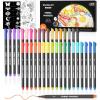 Shuttle Art 36 Colors Fabric Markers, Permanent Shirt Markers for Clothes Sneakers Jeans with 11 Stencils 1 Fabric Sheet, Fabric Pens for Kids Adult Painting Writing