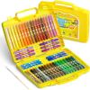 Shuttle Art 48 Colors Gel Crayons for Toddlers, Non-Toxic Crayons Set with 1 Brush and Foldable Case for Kids Children Coloring, Crayon-Pastel-Watercolor Effect, Ideal for Window Paper Glass