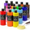 Shuttle Art Acrylic Paint, 15 Colors Acrylic Paint Large Bottle Set, 473ml/16oz Each, Rich Pigments, High Viscosity, Bulk for Artists, Beginners and Kids on Rocks Crafts Canvas Wood