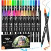 Shuttle Art Dual Tip Brush Marker Pens, 30 Colors Dual Tip Calligraphy Pens Fine and Brush Tip Markers Set, Water-based Ink Perfect for Kids Adult Artist Calligraphy Journal Doodling Writing
