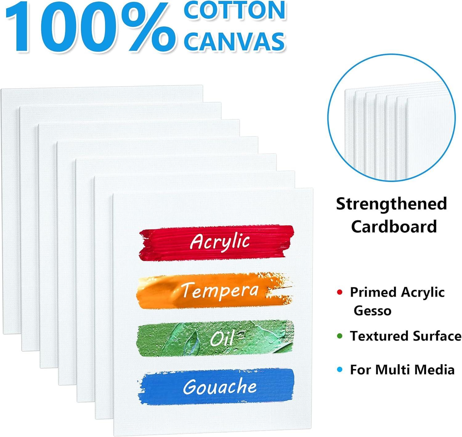 image50 Pack Canvas Painting Kit Shuttle Art Painting Supplies with 28 Multi Sizes Canvas Boards for Painting and 22 Tools including Paint Brushes Palette Painting Knives for Acrylic Oil Gouache Paint