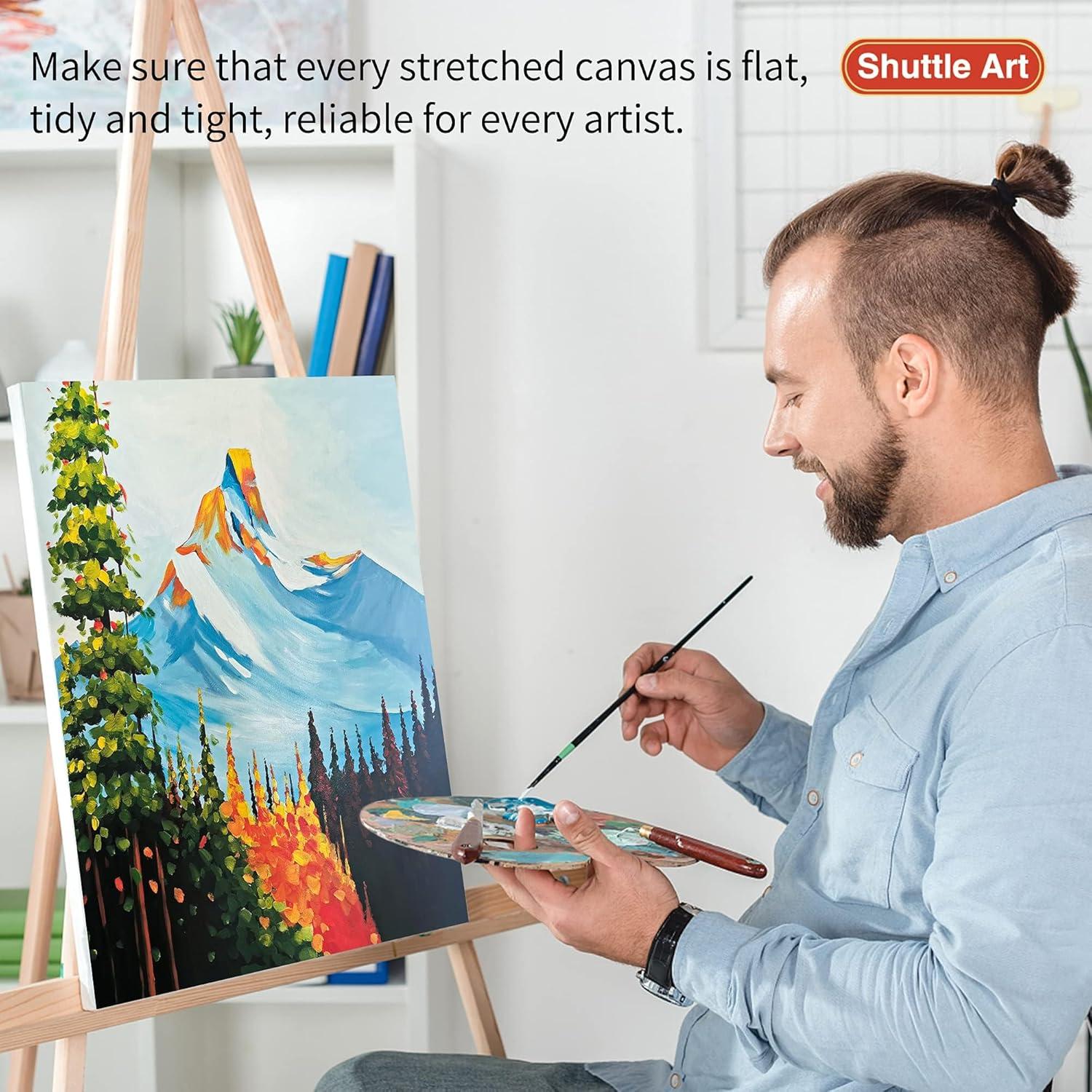imageCanvases for Painting Shuttle Art 34 Pack Multi Sizes Stretched Canvas and Canvas Panels 5x7 8x10 9x12 11x14 100 Cotton Primed Canvas Boards for Painting Blank Canvas for Acrylic Oil Paint