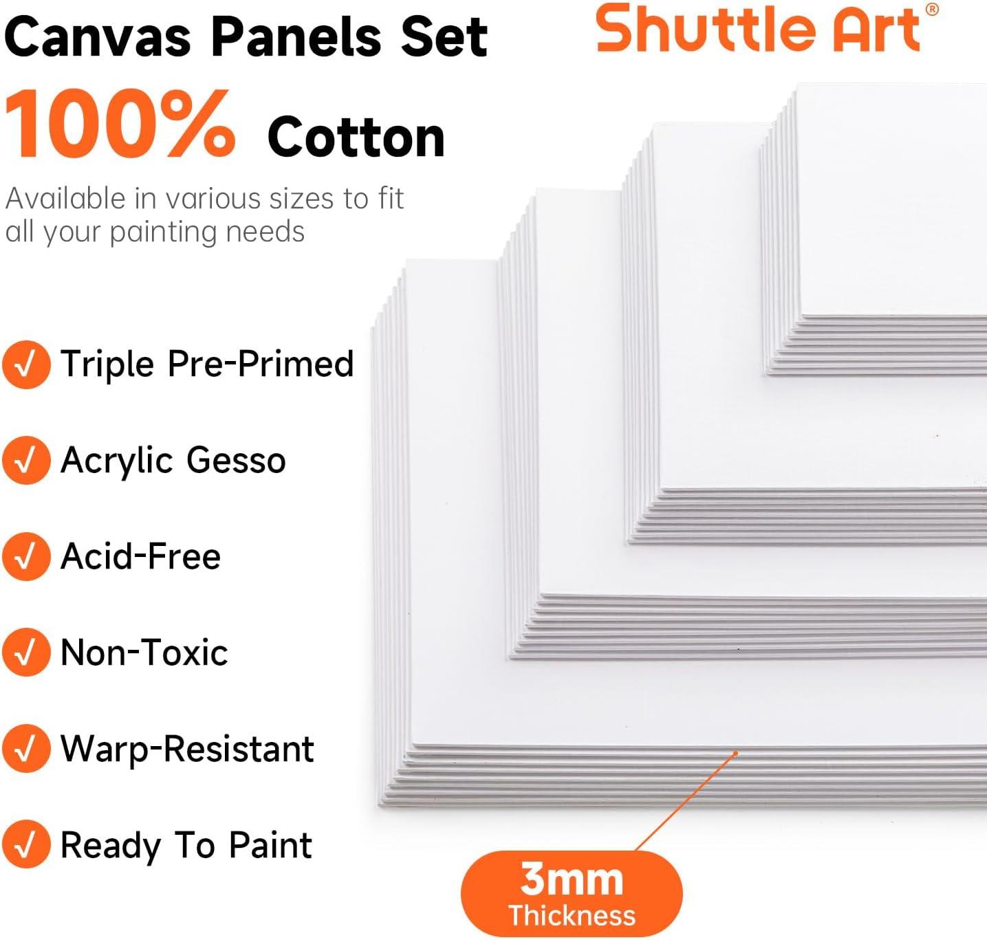 imageShuttle Art Painting Canvas Panels 36 Pack 5x7 8x10in 18 of Each 100 Cotton Primed White Canvas Boards for Painting Blank Canvases for Kids Adults ampamp Artists for Acrylic and Oil Painting36 Pack  9 of Each 5x7  8x10  9x12  11x14 inch
