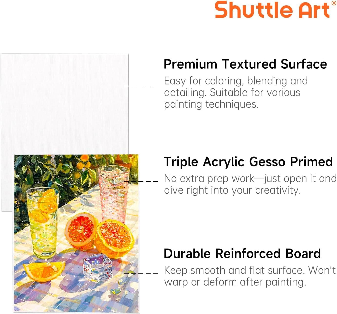 imageShuttle Art Painting Canvas Panels 36 Pack 5x7 8x10in 18 of Each 100 Cotton Primed White Canvas Boards for Painting Blank Canvases for Kids Adults ampamp Artists for Acrylic and Oil Painting36 Pack  18 of Each 5x7  8x10 inch