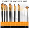 Shuttle Art Artist Paint Brush Set,18 Pcs Different Shapes & Sizes Paint Brushes Bonus Palette Knife & Sponge for Acrylic, Watercolor, Oil and Gouache Painting with Standable Organizing Case