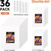 Shuttle Art Painting Canvas Panels, 36 Pack, 5×7, 8x10in (18 of Each), 100% Cotton, Primed White Canvas Boards for Painting, Blank Canvases for Kids, Adults & Artists for Acrylic and Oil Painting(36 Pack – 18 of Each 5×7  8×10 inch)