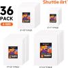 Shuttle Art Painting Canvas Panels, 36 Pack, 5×7, 8x10in (18 of Each), 100% Cotton, Primed White Canvas Boards for Painting, Blank Canvases for Kids, Adults & Artists for Acrylic and Oil Painting(36 Pack – 9 of Each 5×7  8×10  9×12  11×14 inch)