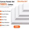Shuttle Art Painting Canvas Panels, 36 Pack, 5×7, 8x10in (18 of Each), 100% Cotton, Primed White Canvas Boards for Painting, Blank Canvases for Kids, Adults & Artists for Acrylic and Oil Painting(36 Pack – 9 of Each 5×7  8×10  9×12  11×14 inch)