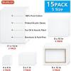 Shuttle Art Stretched Canvas, 12 Pack 11 x 14 Inch Canvases for Painting, 100% Cotton, Primed White, Premium Painting Canvas for Beginners and Artists for Acrylic, Oil, Acrylic Pouring Painting(15 Multi Pack-4×4″  5×7″  8×10″  9×12″  11×14″)