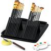 Shuttle Art Artist Paint Brush Set,18 Pcs Different Shapes & Sizes Paint Brushes Bonus Palette Knife & Sponge for Acrylic, Watercolor, Oil and Gouache Painting with Standable Organizing Case