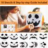 25 PCS Halloween Pumpkin Carving Kit, Shuttle Art 15 PCS Professional Premium Quality Stainless Steel Pumpkin Carving Tools with 10 Pumpkin Stencils Carrying Case for Kids Adults Sculpting and Carving