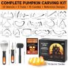 Shuttle Art 40PCS Pumpkin Carving Kit, 22 PCS Stainless Steel Pumpkin Carving Stencils with 15 Electronic Candles & 3 Carving Tools, Easy Safe Fun and Durable for Kids Adults Pumpkin Carving
