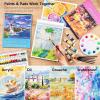 Shuttle Art 168 Pcs Artist Painting Set, Deluxe Art Set with Paint, Aluminum and Wooden Easels, Canvas, Paper Pads, Brushes and Other Art Supplies, Complete Painting Kit for Adults, Kids and Artists
