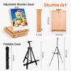 Shuttle Art 168 Pcs Artist Painting Set, Deluxe Art Set with Paint, Aluminum and Wooden Easels, Canvas, Paper Pads, Brushes and Other Art Supplies, Complete Painting Kit for Adults, Kids and Artists