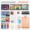 Shuttle Art 168 Pcs Artist Painting Set, Deluxe Art Set with Paint, Aluminum and Wooden Easels, Canvas, Paper Pads, Brushes and Other Art Supplies, Complete Painting Kit for Adults, Kids and Artists