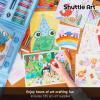 Shuttle Art 335 Piece Kids Art Set, Multi-Media Art Supplies, Gift Art Kit with Trifold Easel, 2 Drawing Pads, 2 Coloring Books, Oil Pastels, Crayons, Watercolors, Markers, Colored Pencils (Pink)(Blue-335 Piece)
