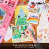 Shuttle Art 335 Piece Kids Art Set, Multi-Media Art Supplies, Gift Art Kit with Trifold Easel, 2 Drawing Pads, 2 Coloring Books, Oil Pastels, Crayons, Watercolors, Markers, Colored Pencils (Pink)(Pink-335 Piece)