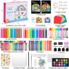 Shuttle Art 335 Piece Kids Art Set, Multi-Media Art Supplies, Gift Art Kit with Trifold Easel, 2 Drawing Pads, 2 Coloring Books, Oil Pastels, Crayons, Watercolors, Markers, Colored Pencils (Pink)(Pink-335 Piece)