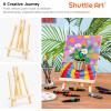 Shuttle Art 69 Pack Acrylic Paint Set, Painting Set with 2 Pack of 15 Colors Acrylic Paint, 3 Sets of Wooden Easels, Canvas, Brushes & Palettes, Art Painting Supplies for Kids Adults Beginner(69 Pack)