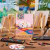 Shuttle Art 69 Pack Acrylic Paint Set, Painting Set with 2 Pack of 15 Colors Acrylic Paint, 3 Sets of Wooden Easels, Canvas, Brushes & Palettes, Art Painting Supplies for Kids Adults Beginner(87 Pack)