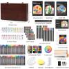 Shuttle Art Deluxe Gift Art Kit, 202-Piece Wooden Art Supplies Set with 4 Drawing Pads, Canvases, Coloring Sheets, Acrylic Paint, Crayons, Oil Pastels, Colored Pencils for Kids(Cherry)