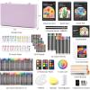 Shuttle Art Deluxe Gift Art Kit, 202-Piece Wooden Art Supplies Set with 4 Drawing Pads, Canvases, Coloring Sheets, Acrylic Paint, Crayons, Oil Pastels, Colored Pencils for Kids(Purple)