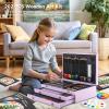 Shuttle Art Deluxe Gift Art Kit, 202-Piece Wooden Art Supplies Set with 4 Drawing Pads, Canvases, Coloring Sheets, Acrylic Paint, Crayons, Oil Pastels, Colored Pencils for Kids(Purple)