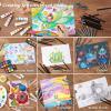 Shuttle Art Deluxe Gift Art Kit, 202-Piece Wooden Art Supplies Set with 4 Drawing Pads, Canvases, Coloring Sheets, Acrylic Paint, Crayons, Oil Pastels, Colored Pencils for Kids(Purple)