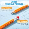 Shuttle Art Jumbo Pencils – 36 Pack Triangle Pre sharpened Pencils #2 HB with Top Erasers & Sharpener, for Kids Ages 3-5, Kindergarten School Supplies, Ideal for Home, Classroom
