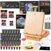 65 Pack Acrylic Paint Set, Shuttle Art Acrylic Painting Set with Wooden Easel, 30 Colors Acrylic Paint, Painting Canvas, Paint Brushes, Palettes, Art Painting Supplies for Kids Adults Beginner Artists