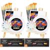 Shuttle Art 69 Pack Acrylic Paint Set, Painting Set with 2 Pack of 15 Colors Acrylic Paint, 3 Sets of Wooden Easels, Canvas, Brushes & Palettes, Art Painting Supplies for Kids Adults Beginner(58 Pack)