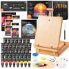 Shuttle Art Acrylic Painting Set, 59 Pack Professional Painting Supplies with Wood Tabletop Easel, 30 Colors Acrylic Paint, Canvas, Brushes, Palette, Complete Painting Kit for Kids, Adults, Artists