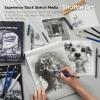 Shuttle Art 124 PCS Drawing Kit, Professional Drawing Supplies with Sketch, Charcoal, Colored, Graphite, Pastel Pencils & Sticks, Complete Drawing Tools and Paper Pads in Zipper Case for Artists&Kids(124)