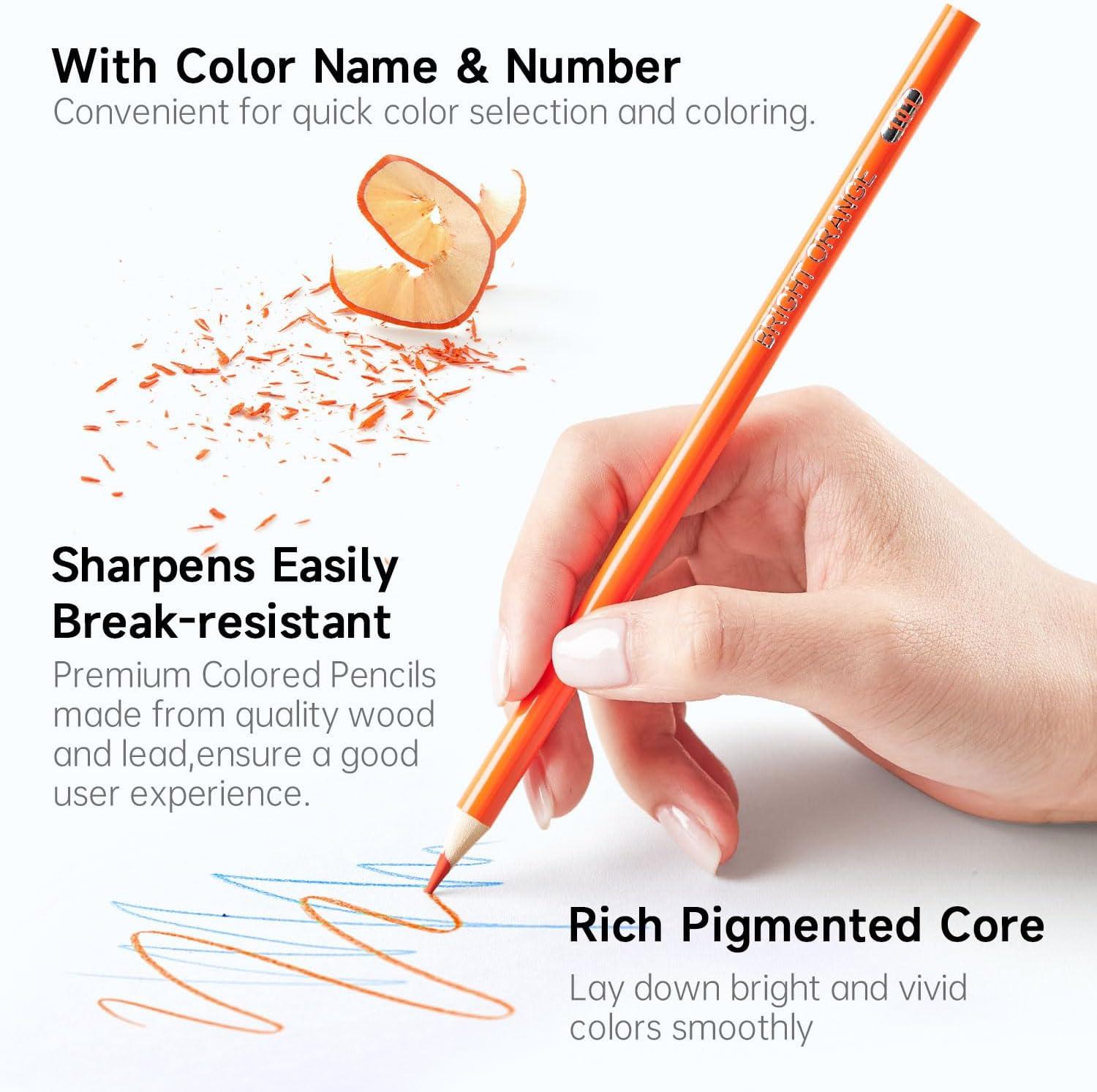 imageShuttle Art 136 Coloured Pencils  Soft Core Colouring Pencils Set for Adult Colouring Books Doodling Sketching Drawing Art Supplies172 Colors