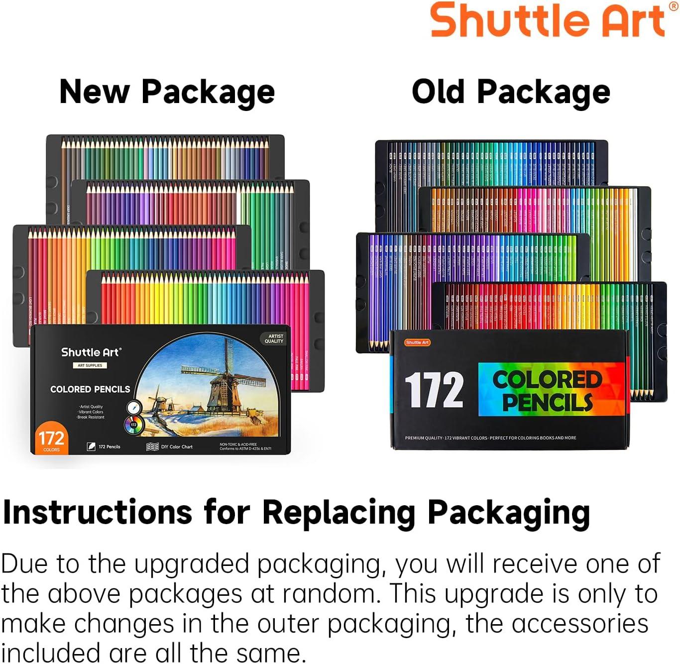 imageShuttle Art 136 Coloured Pencils  Soft Core Colouring Pencils Set for Adult Colouring Books Doodling Sketching Drawing Art Supplies172 Colors