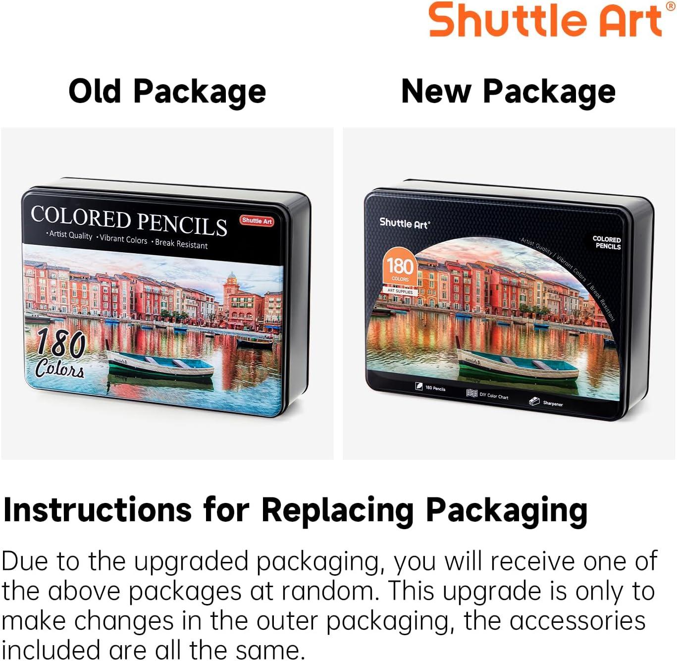 imageShuttle Art 136 Coloured Pencils  Soft Core Colouring Pencils Set for Adult Colouring Books Doodling Sketching Drawing Art Supplies180 Colors
